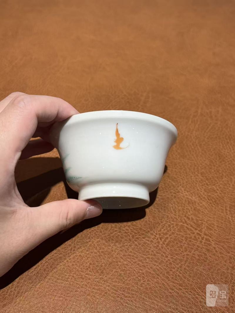 清雍正 粉彩鹿纹杯 - 图6